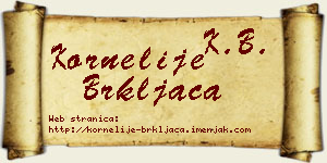 Kornelije Brkljača vizit kartica